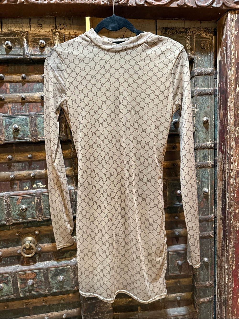 Gucci monogram GG sheer dress with bikini / bodysuit underneath